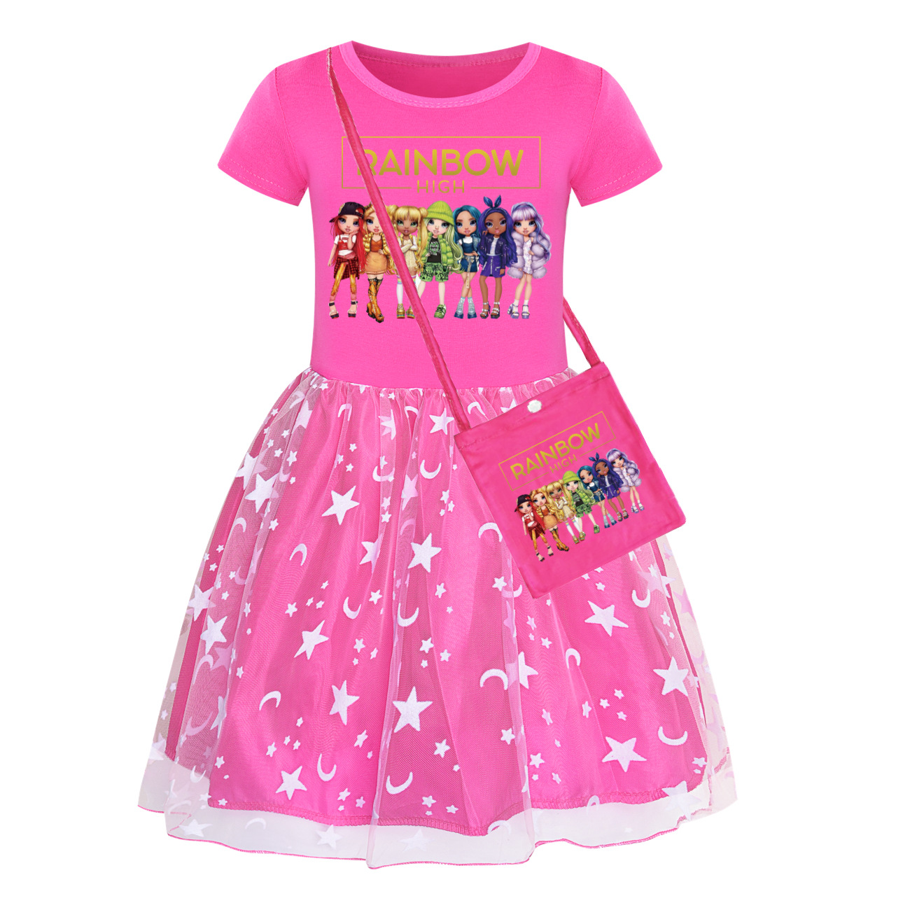 New girl rainbow high-end clothing rainbow dress bag party princess dress gift - Picture 5 of 15