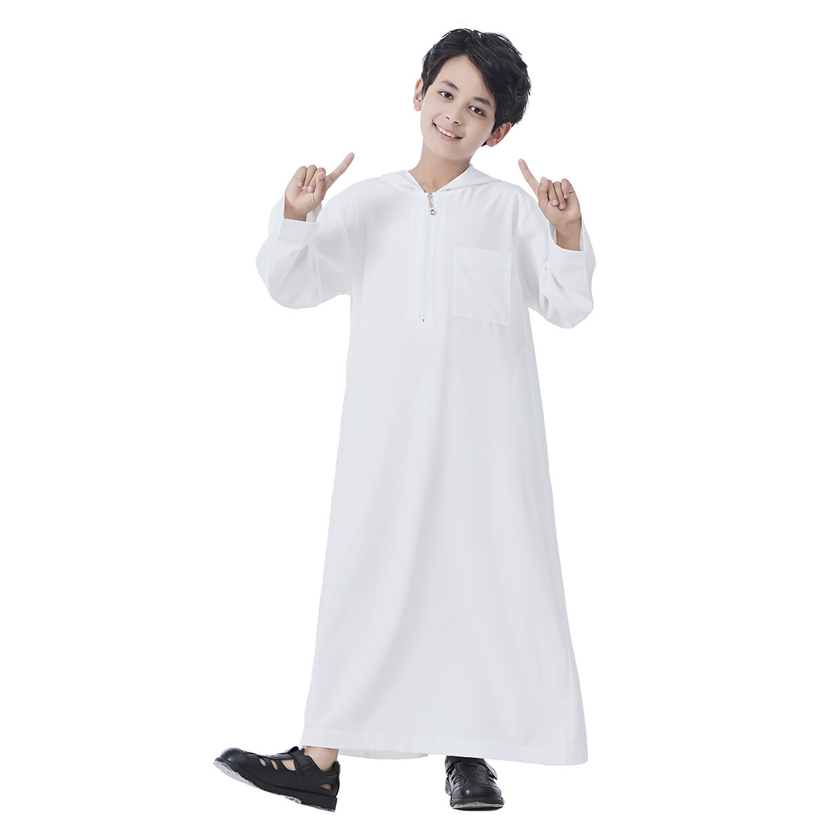 Dubai Kids Boys Long Robes Abaya Muslim Kaftan Dishdash Daffah Jubba Thobe Arab - Picture 25 of 28