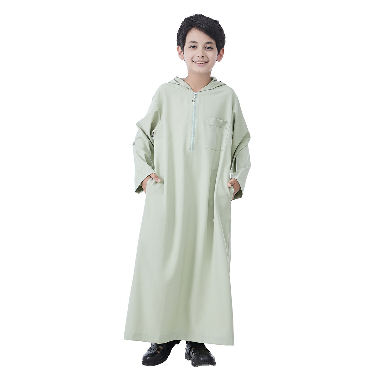 Dubai Kids Boys Long Robes Abaya Muslim Kaftan Dishdash Daffah Jubba Thobe Arab - Picture 27 of 28