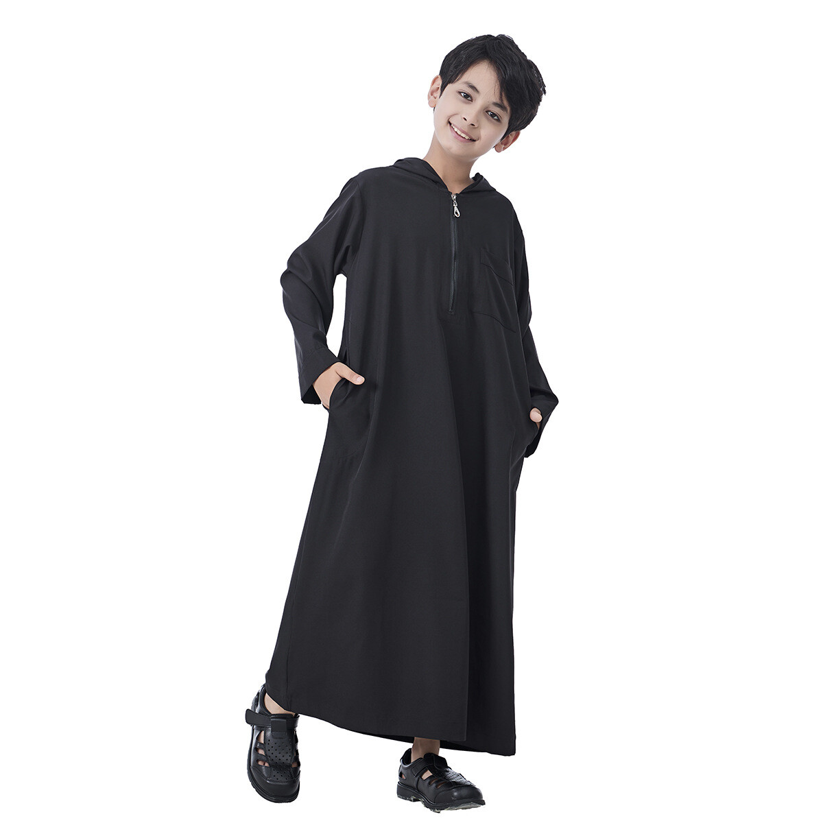 Dubai Kids Boys Long Robes Abaya Muslim Kaftan Dishdash Daffah Jubba Thobe Arab - Picture 28 of 28