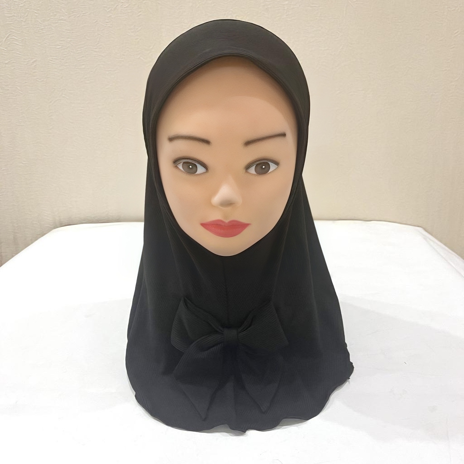 2-6 Years Old Eid Girl Hijabs Cap Muslim Bowknot Scarf Islam Pray Hijabs Hat - Picture 21 of 35