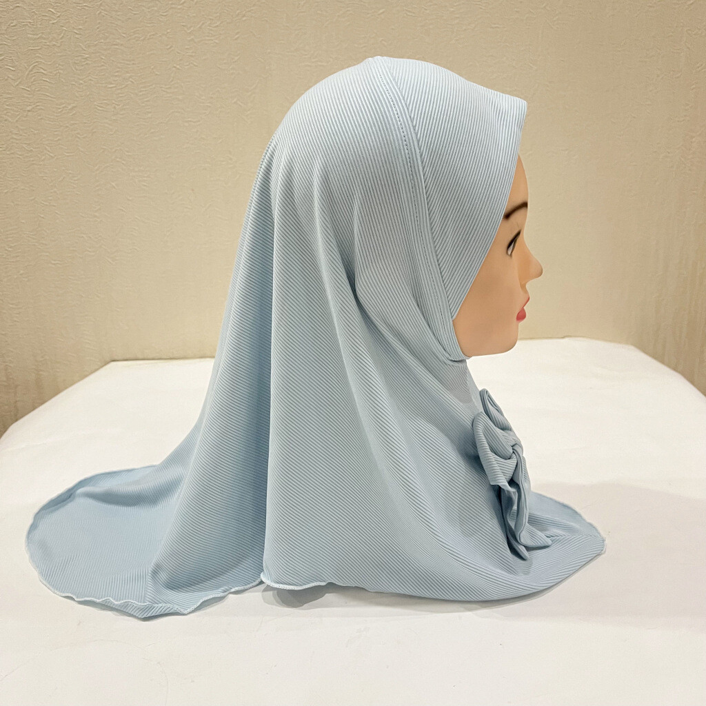 2-6 Years Old Eid Girl Hijabs Cap Muslim Bowknot Scarf Islam Pray Hijabs Hat - Picture 29 of 35