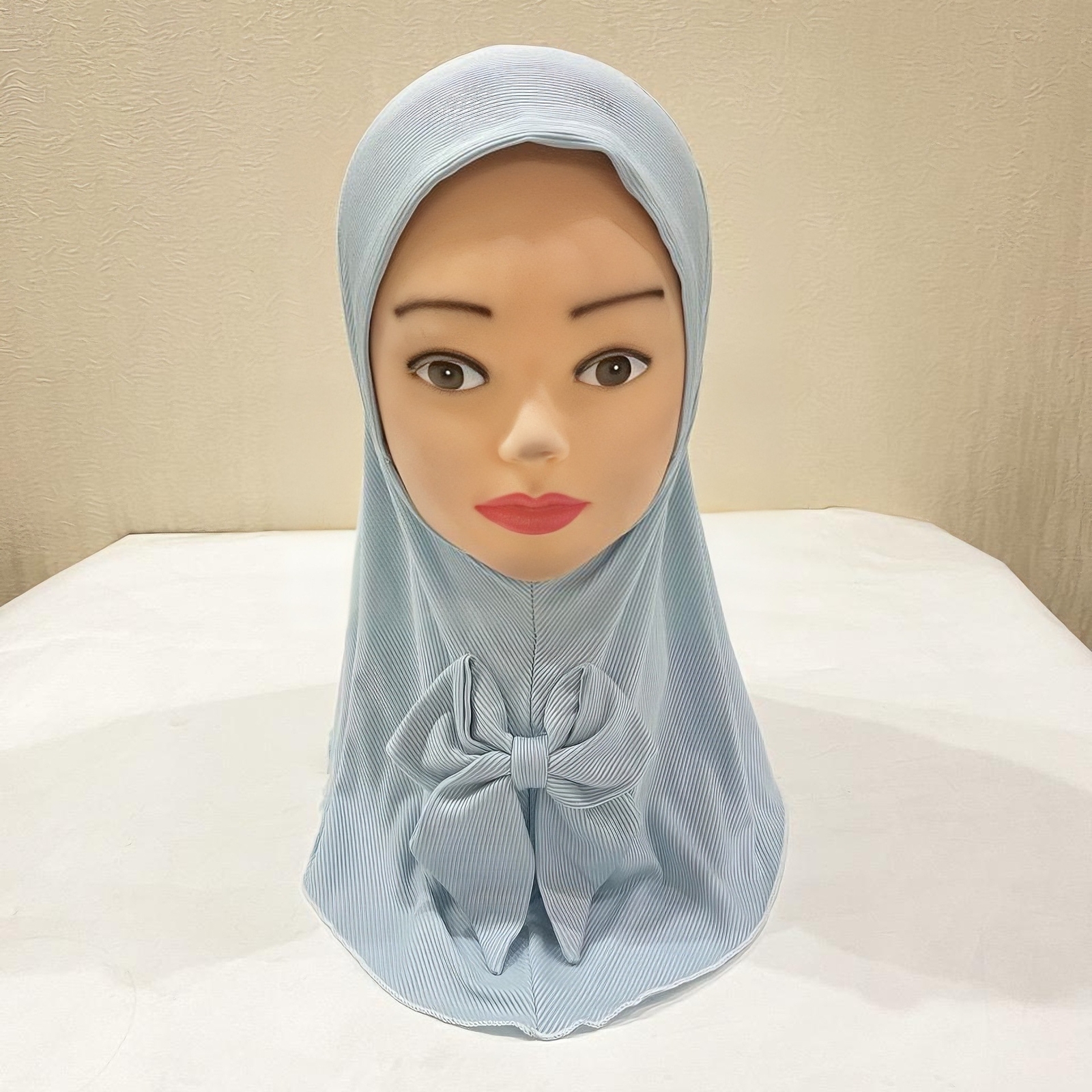 2-6 Years Old Eid Girl Hijabs Cap Muslim Bowknot Scarf Islam Pray Hijabs Hat - Picture 30 of 35