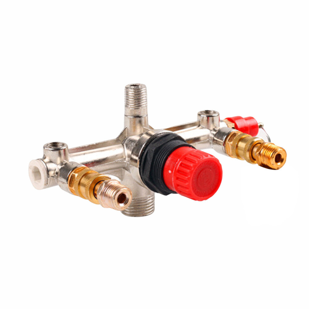Air Compressor Safety Valve Accessories Manifold Regulator Pressure Gauges - Picture 7 of 7