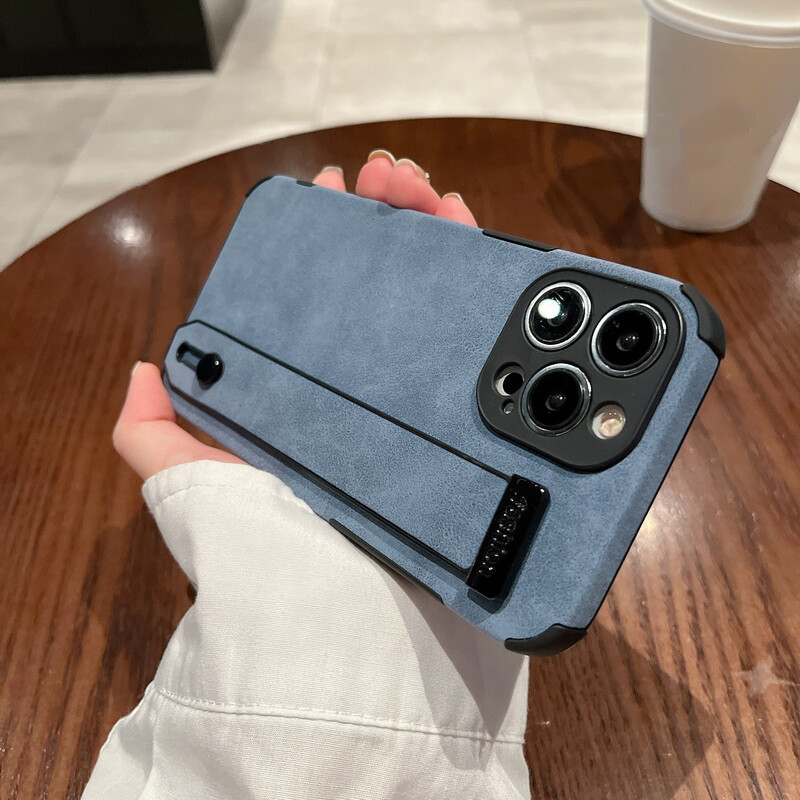 Deluxe Leather Shockproof Wrist Strap Case Cover For iPhone 14 13 12 Pro Max 11 - Picture 21 of 27