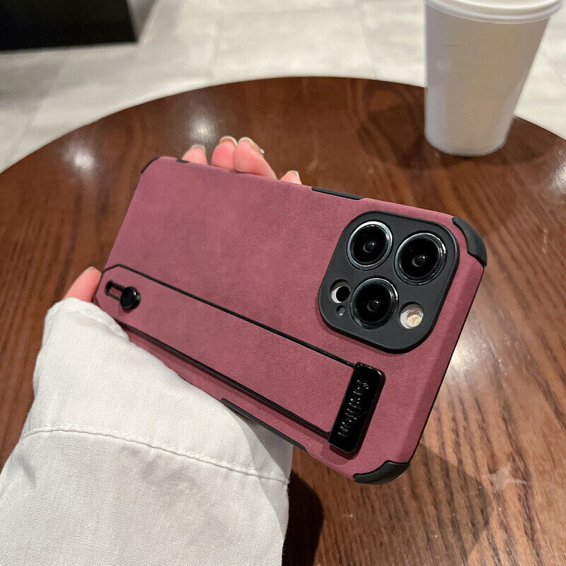 Deluxe Leather Shockproof Wrist Strap Case Cover For iPhone 14 13 12 Pro Max 11 - Picture 22 of 27