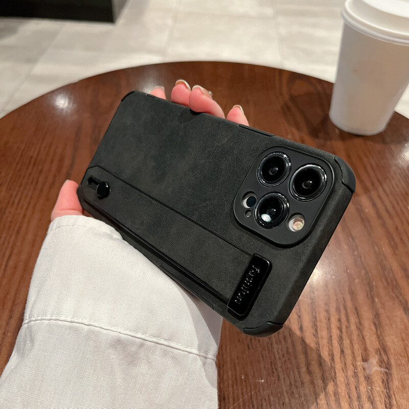 Deluxe Leather Shockproof Wrist Strap Case Cover For iPhone 14 13 12 Pro Max 11 - Picture 24 of 27