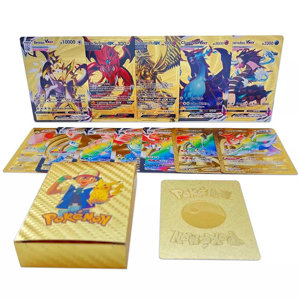 55PCS Pokemon Card Foil GOLD PACK 55 CARDS TCG GX Vmax GX Card Charizard Rare - Picture 26 of 36