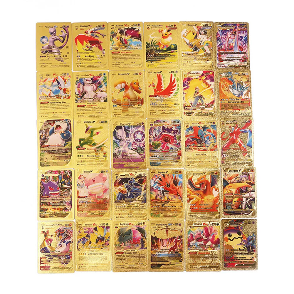 55PCS Pokemon Card Foil GOLD PACK 55 CARDS TCG GX Vmax GX Card Charizard Rare - Picture 27 of 36