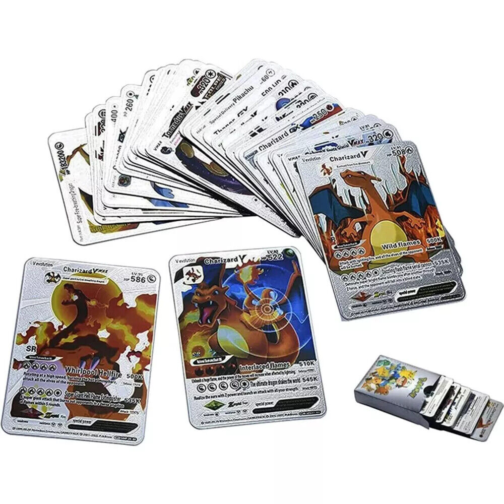 55PCS Pokemon Card Foil GOLD PACK 55 CARDS TCG GX Vmax GX Card Charizard Rare - Picture 30 of 36