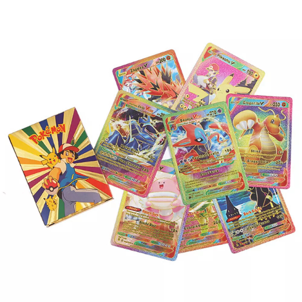 55PCS Pokemon Card Foil GOLD PACK 55 CARDS TCG GX Vmax GX Card Charizard Rare - Picture 34 of 36