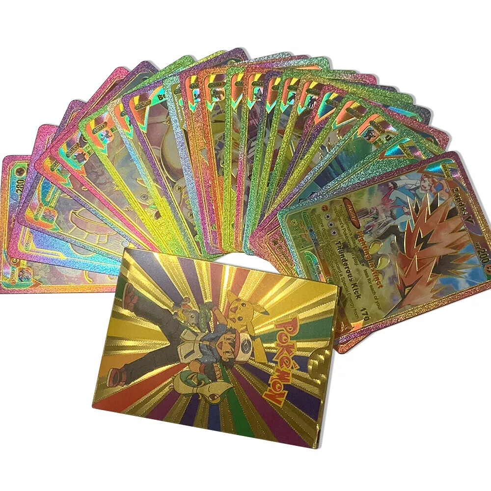 55PCS Pokemon Card Foil GOLD PACK 55 CARDS TCG GX Vmax GX Card Charizard Rare - Picture 35 of 36