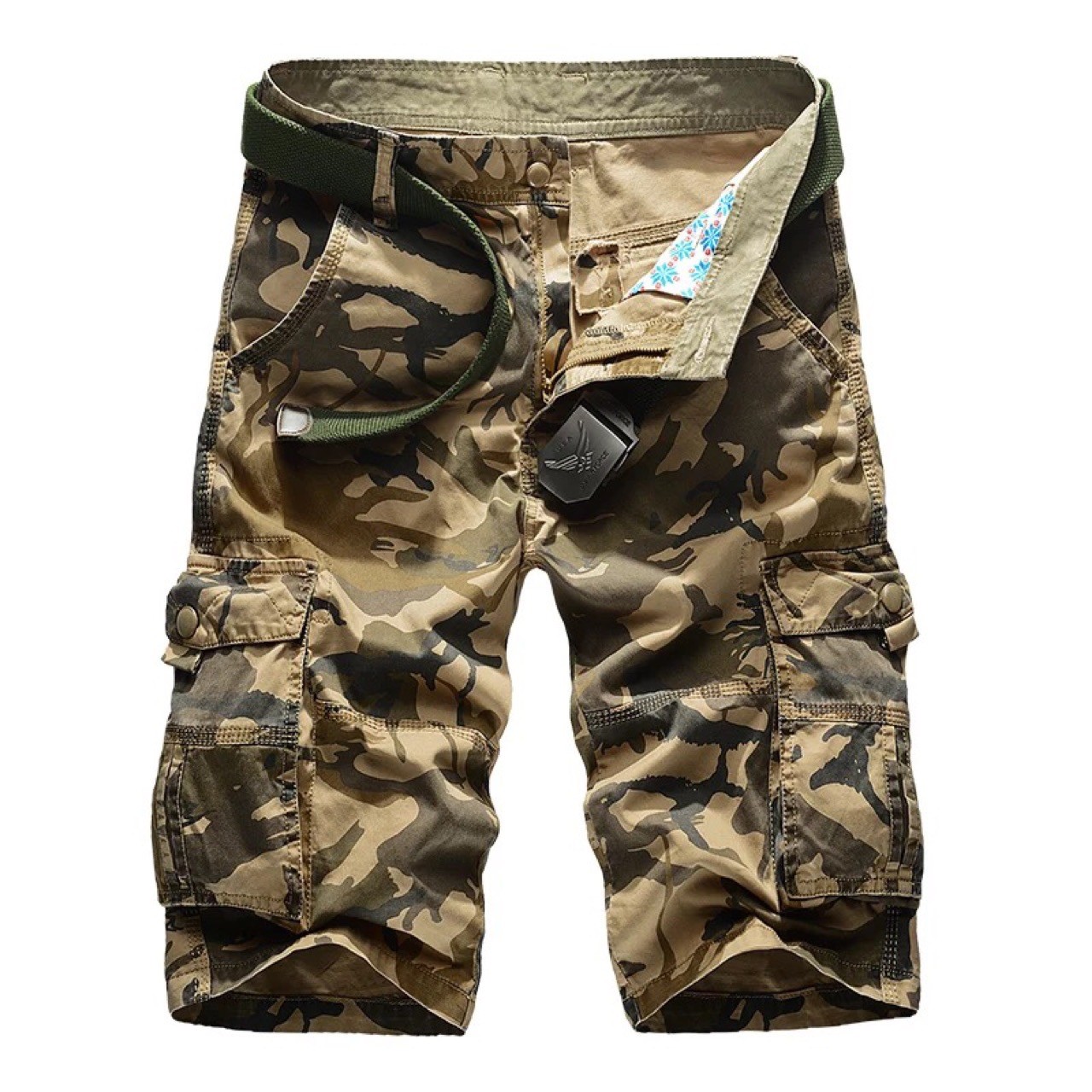 Herren Militär Shorts Armee Tarnmuster Patchwork Kampf Cargo Baumwolle Sport Shorts Hose - Bild 9 von 10
