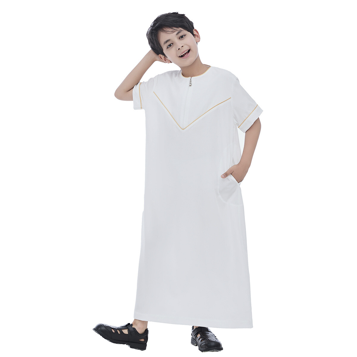 Islamic Kids Boys Abaya Thoub Thobe Kaftan Jubba Thawb Daffah Dishdasha Ramadan