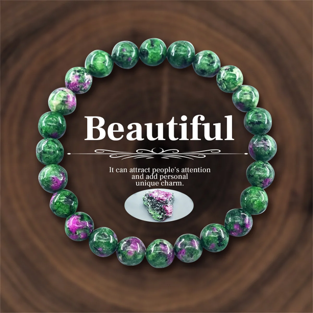 8 mm Naturstein Perlen Armbänder für Frauen Männer bringen Reichtum Liebe Energie Armreif - Bild 13 von 37