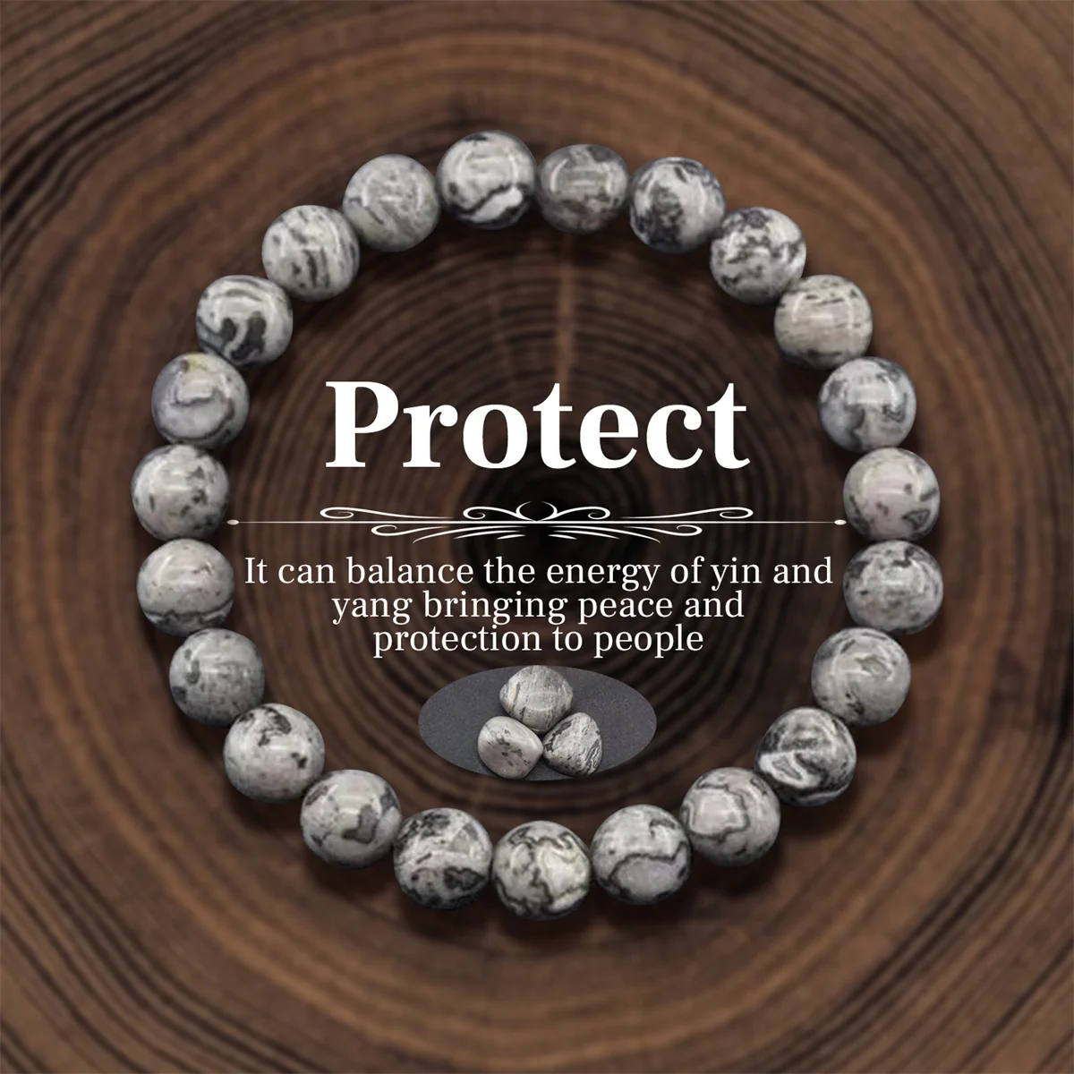 8 mm Naturstein Perlen Armbänder für Frauen Männer bringen Reichtum Liebe Energie Armreif - Bild 34 von 37