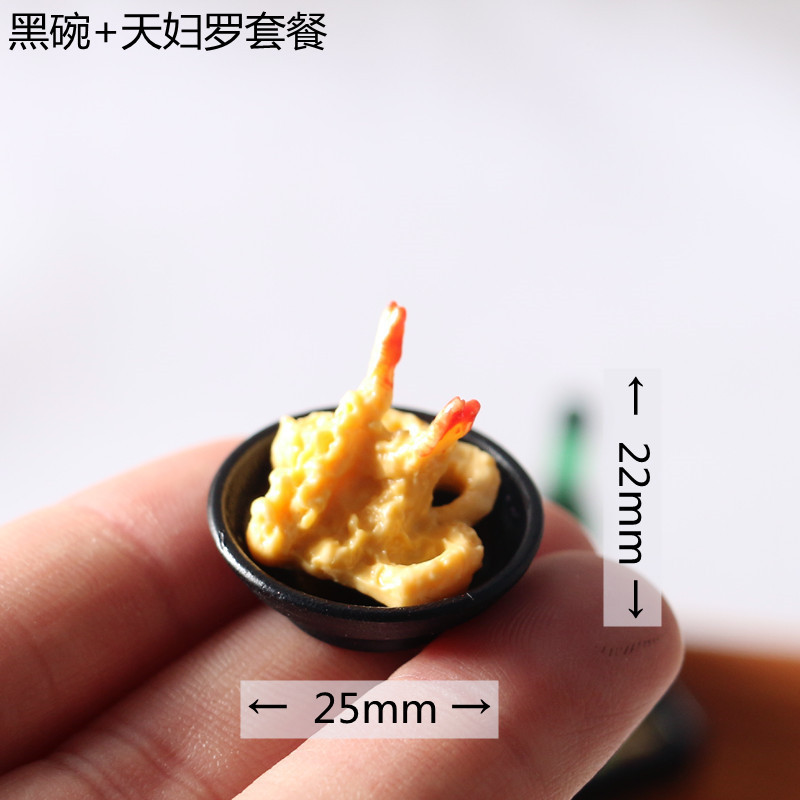 Casa de muñecas japonesa sushi bola de pescado tempura bento caja mini comida juguete accesorios - Imagen 7 de 9
