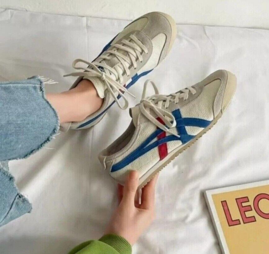 99Nuevo Clásico Unisex Onitsuka Tiger México66 Blanco Azul Zapatos Atléticos Tenis - Imagen 17 de 19