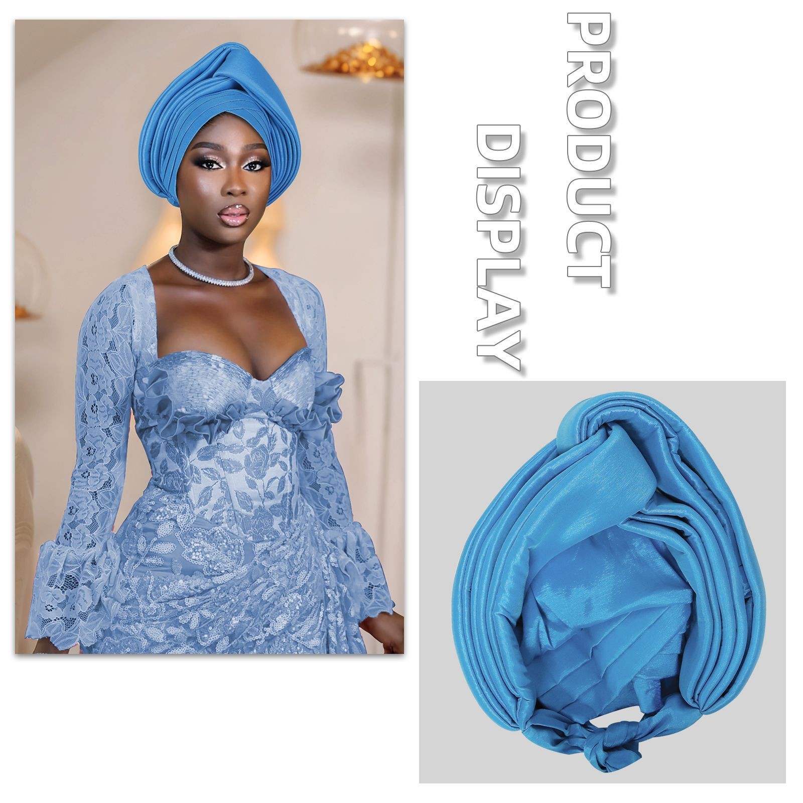 Gorra de hiyab africana para mujer Aso Oke Gele sombrero automático boda gorro cabeza envolvente - Imagen 39 de 89