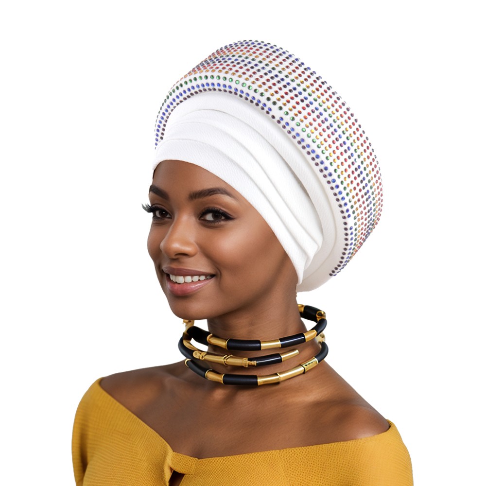 Gorra de hiyab africana para mujer Aso Oke Gele sombrero automático boda gorro cabeza envolvente - Imagen 51 de 89