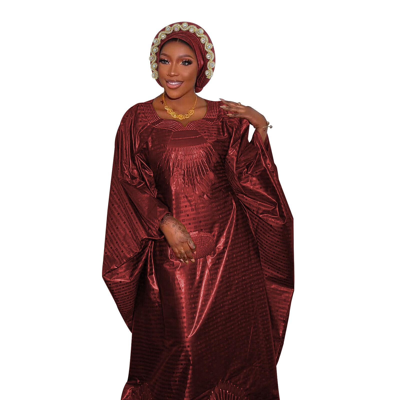 Gorra de hiyab africana para mujer Aso Oke Gele sombrero automático boda gorro cabeza envolvente - Imagen 71 de 89