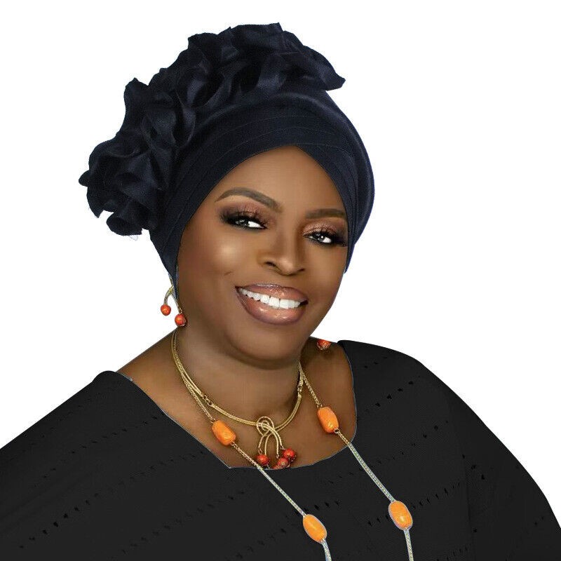 Gorra de hiyab africana para mujer Aso Oke Gele sombrero automático boda gorro cabeza envolvente - Imagen 72 de 89