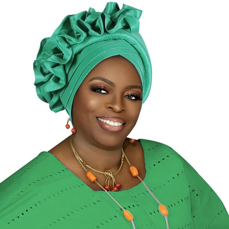 Gorra de hiyab africana para mujer Aso Oke Gele sombrero automático boda gorro cabeza envolvente - Imagen 74 de 89
