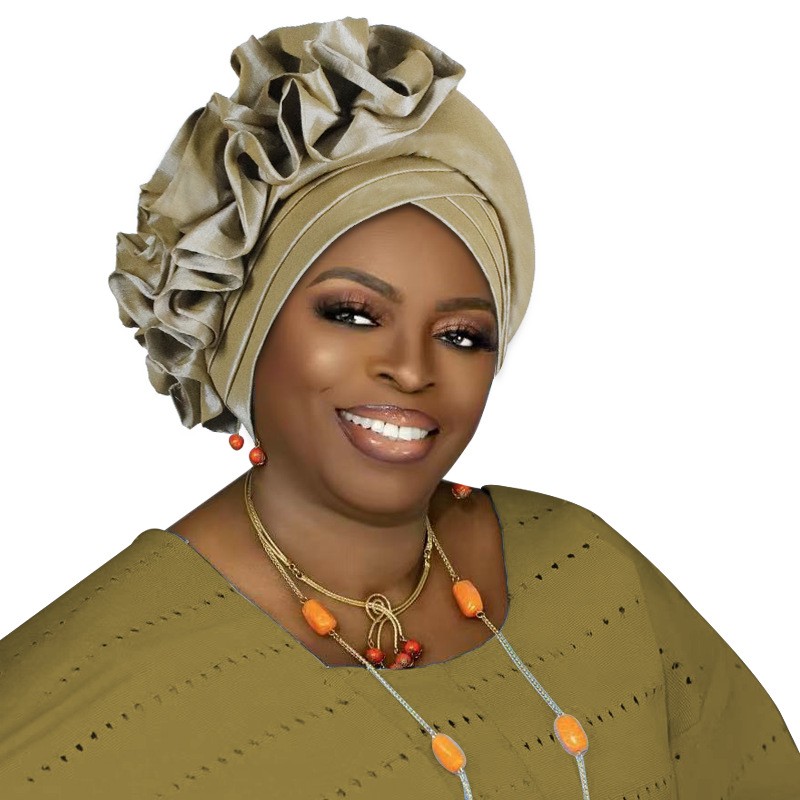 Gorra de hiyab africana para mujer Aso Oke Gele sombrero automático boda gorro cabeza envolvente - Imagen 75 de 89