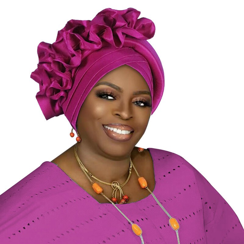 Gorra de hiyab africana para mujer Aso Oke Gele sombrero automático boda gorro cabeza envolvente - Imagen 78 de 89