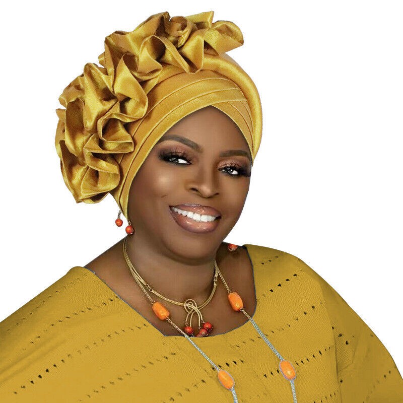 Gorra de hiyab africana para mujer Aso Oke Gele sombrero automático boda gorro cabeza envolvente - Imagen 80 de 89