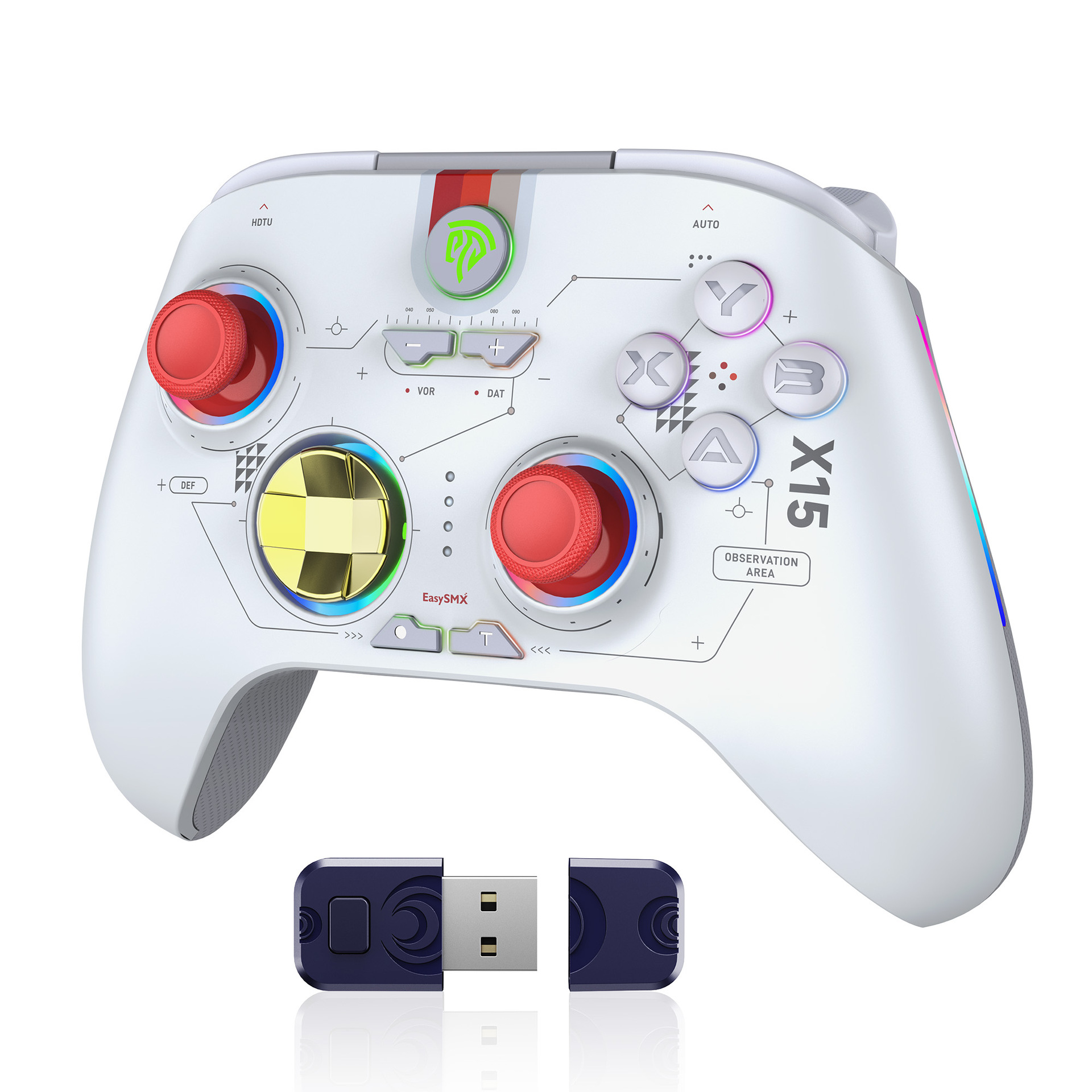 Controlador de juego inalámbrico EasySMX Hall X15 RGB Cool Lighting Mecha Starry Sky - Imagen 9 de 9