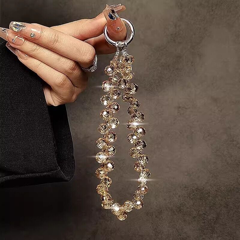 Luxury Mobile Phone Charm Crystal Beads Strap Cord Chain Keys Holder Gifts New - Zdjęcie 26 z 30