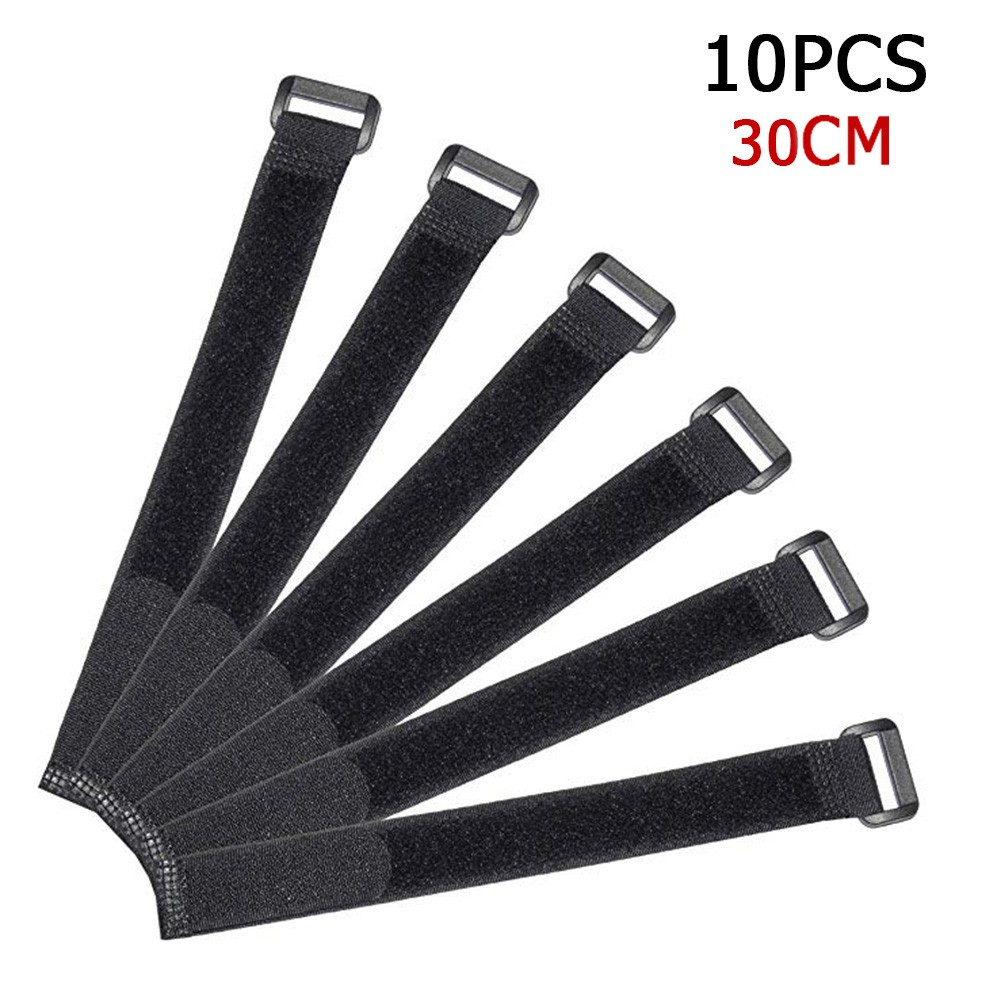 Correas de soporte de corbata de caña de pescar de nailon negro 10 piezas para fácil almacenamiento - Imagen 13 de 14
