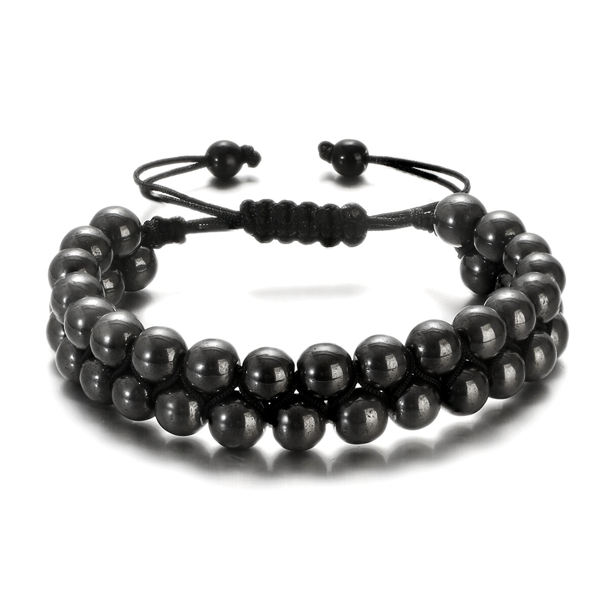 Double Row Triple Stone Beads Protection Crystal Healing Energy Bracelet for Men - Picture 23 of 26