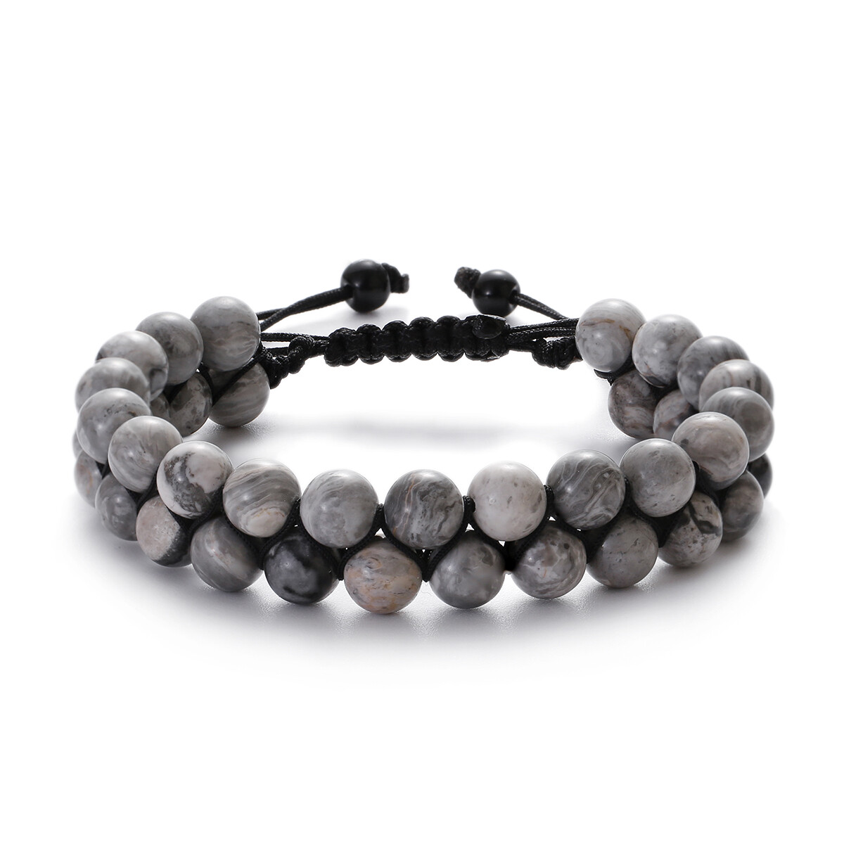 Double Row Triple Stone Beads Protection Crystal Healing Energy Bracelet for Men - Picture 25 of 26