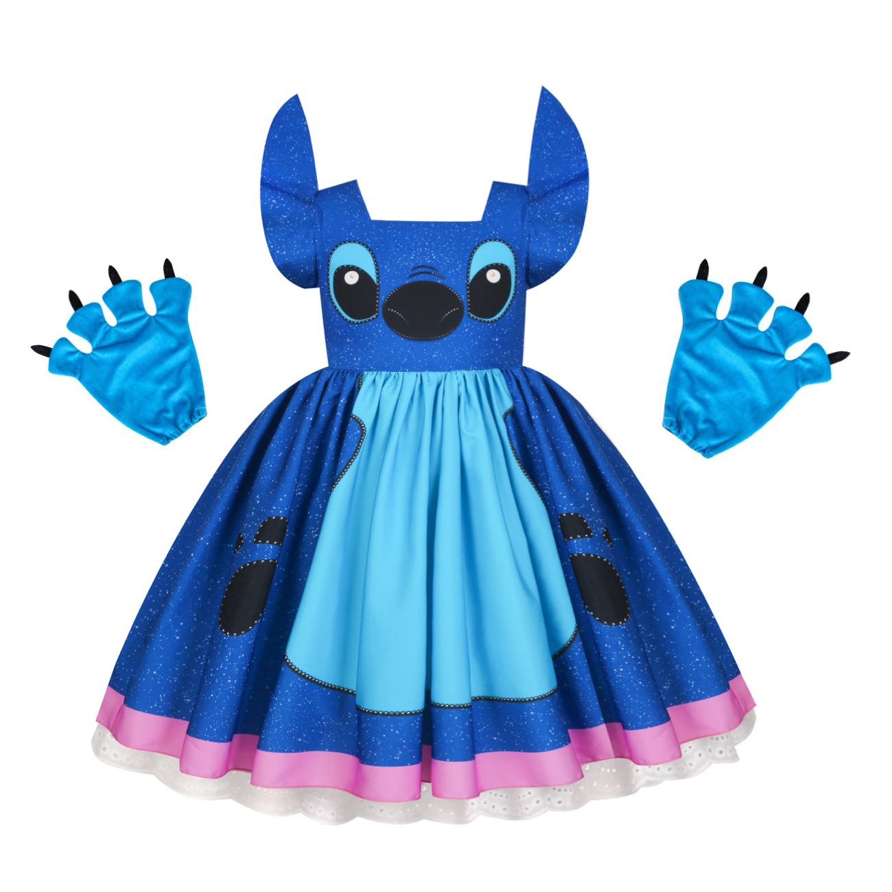 2025 Girls Lilo Angel Stitch Costume Skirt Princess Party Cosplay Fancy Dress - Picture 18 of 22