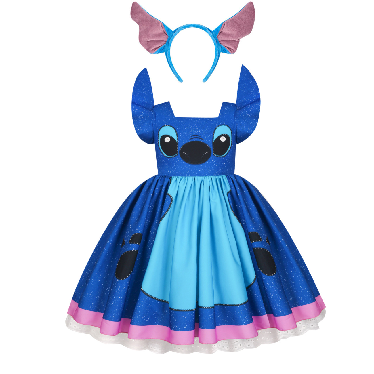 2025 Girls Lilo Angel Stitch Costume Skirt Princess Party Cosplay Fancy Dress - Picture 16 of 22