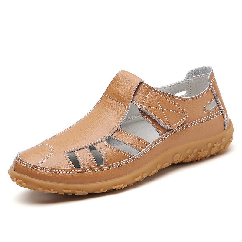 Ladies Summer Sandal Hollow Flat Sandals Womens Nonslip Closed Toe Beach Shoes