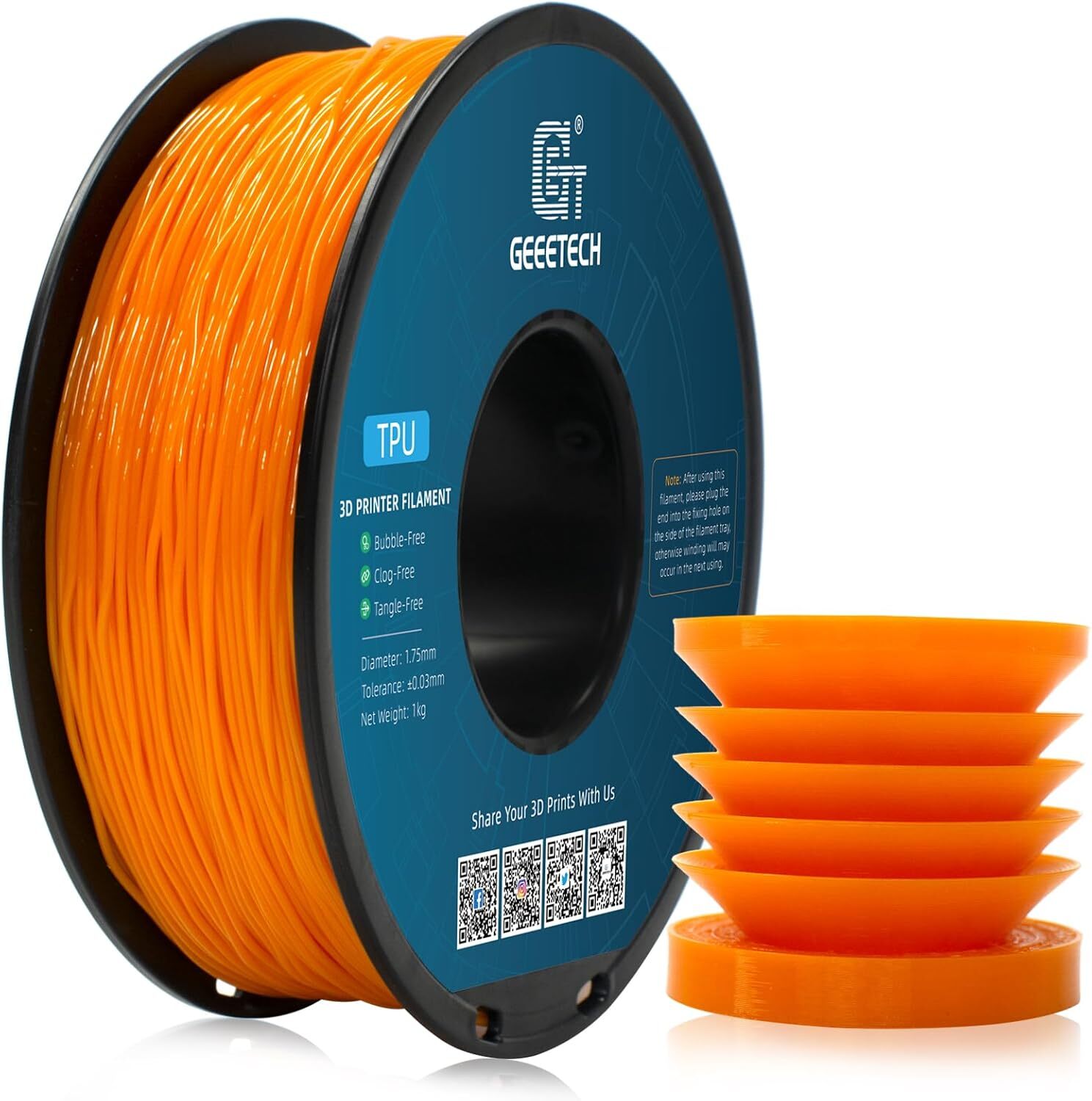 Geeetech 3D Printer Filament 1.75mm 1KG/roll PLA/PETG/TPU/ABS+/Silk PLA/HS-PLA - Picture 149 of 171