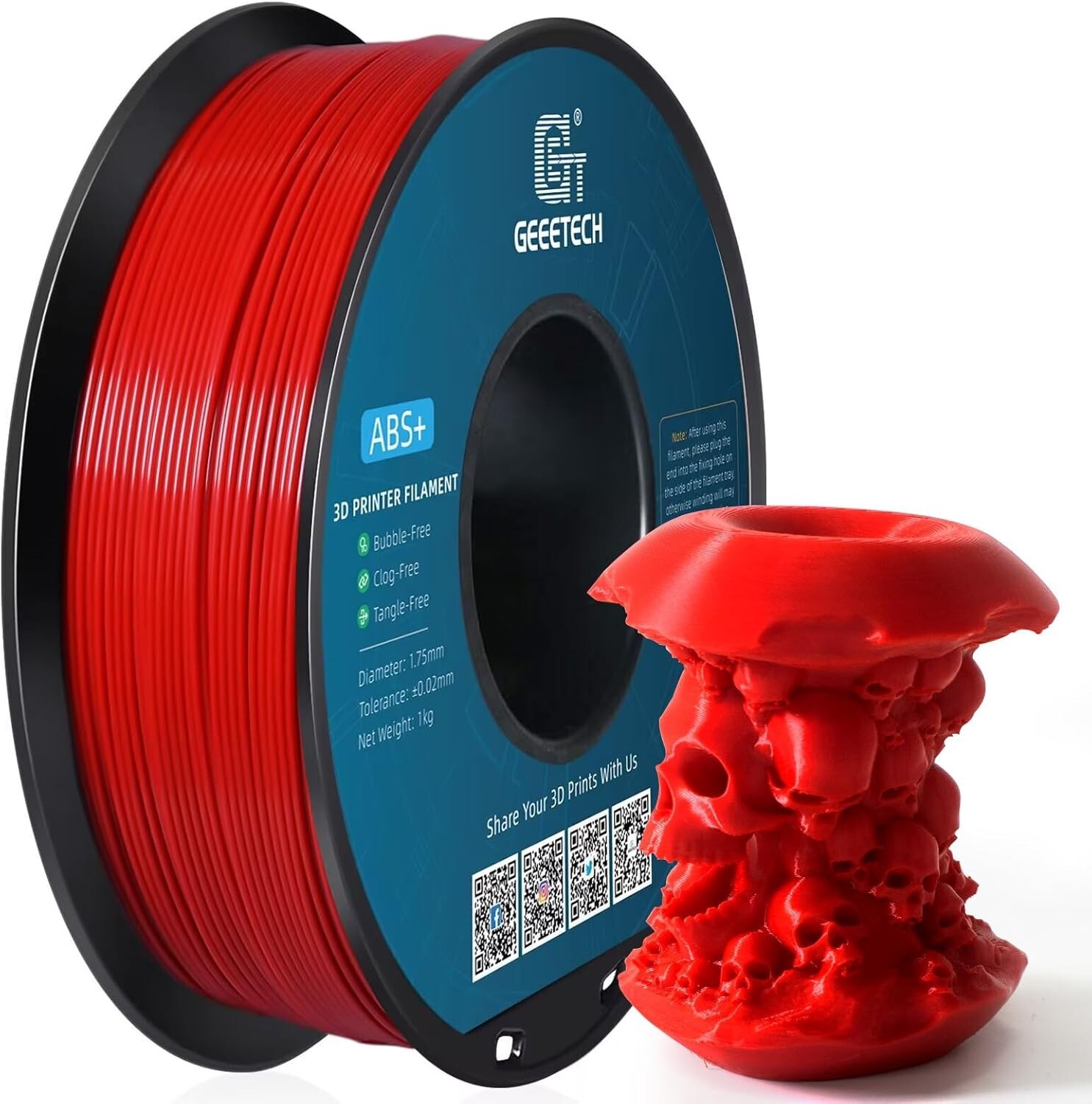 Geeetech 3D Printer Filament 1.75mm 1KG/roll PLA/PETG/TPU/ABS+/Silk PLA/HS-PLA - Picture 159 of 171