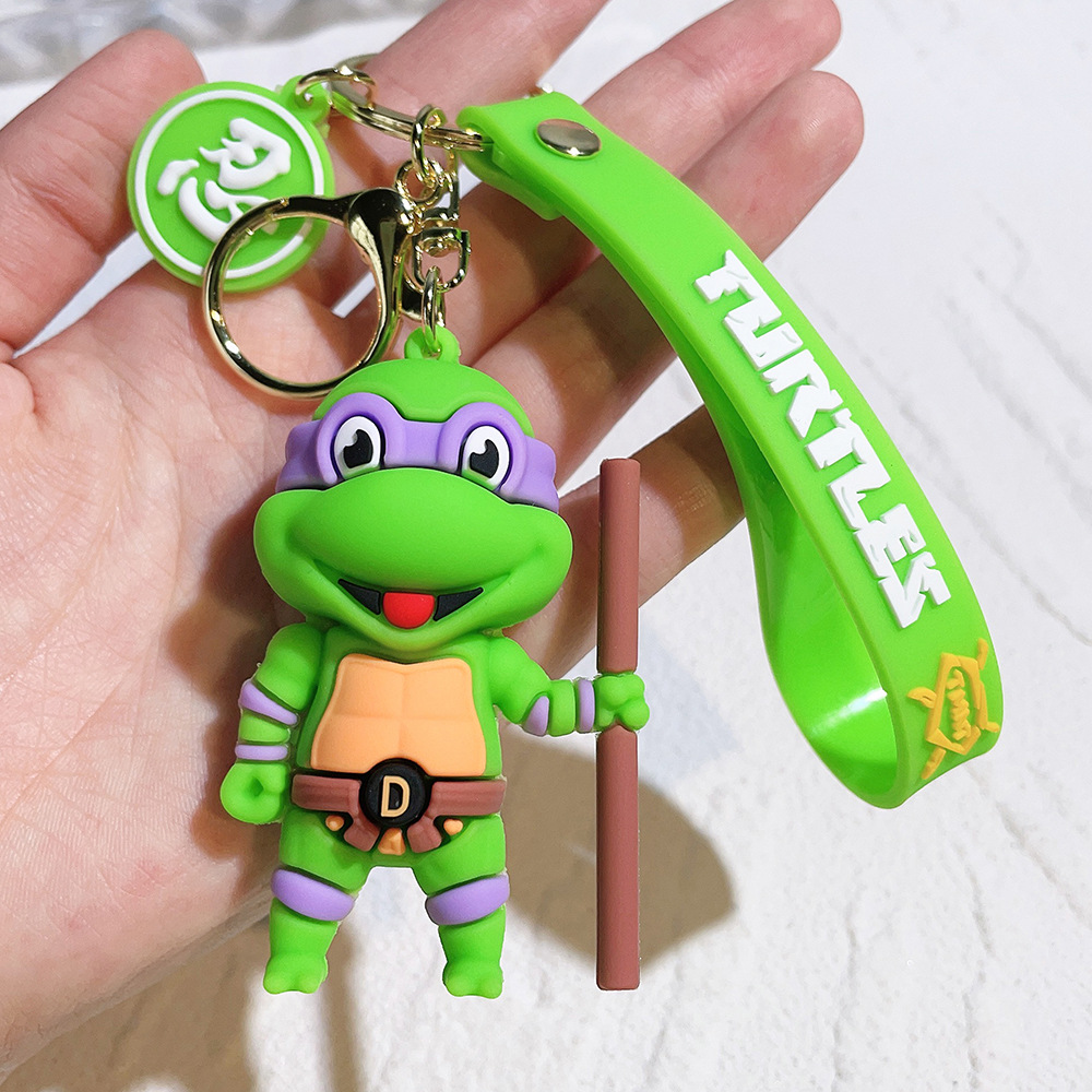 Hot Anime Ninja Turtles Keychain PVC Bag Pendant Keychain Doll Pendant - Picture 22 of 41