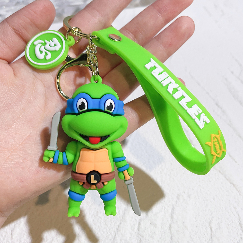 Hot Anime Ninja Turtles Keychain PVC Bag Pendant Keychain Doll Pendant - Picture 24 of 41