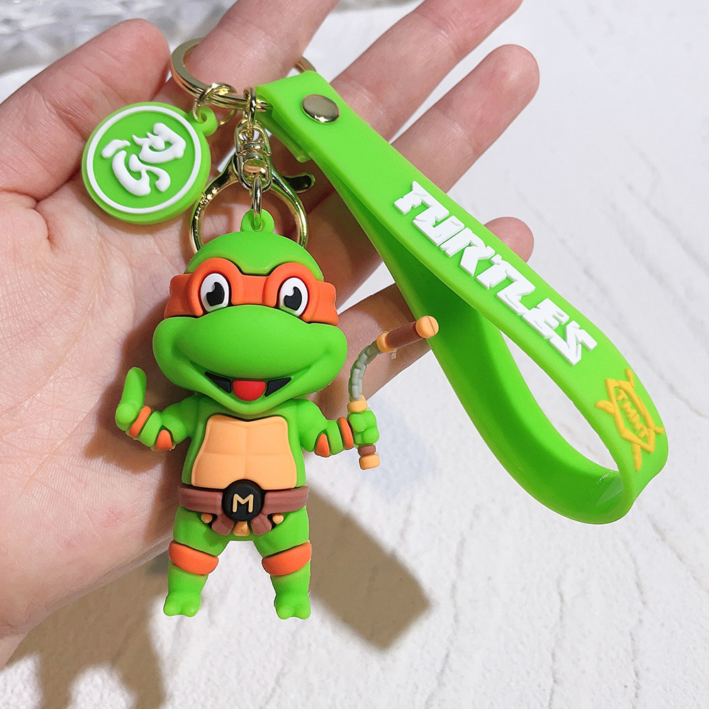 Hot Anime Ninja Turtles Keychain PVC Bag Pendant Keychain Doll Pendant - Picture 25 of 41