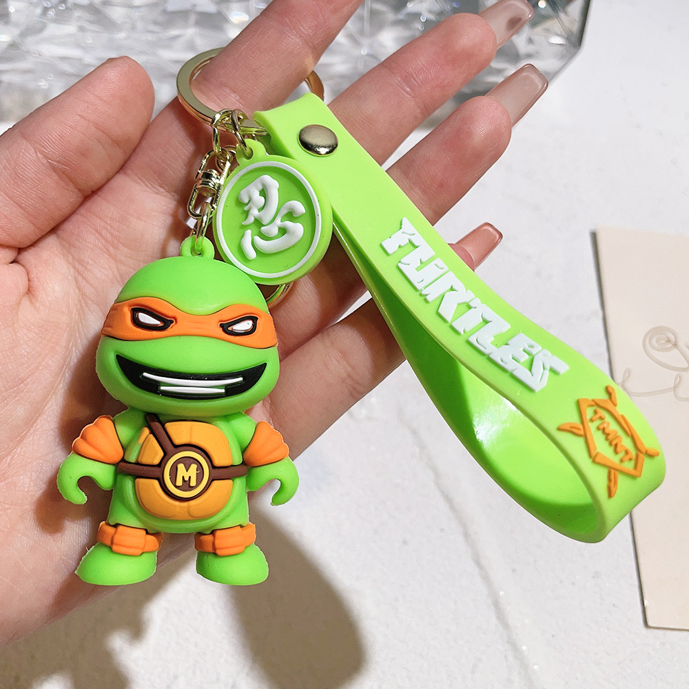 Hot Anime Ninja Turtles Keychain PVC Bag Pendant Keychain Doll Pendant - Picture 26 of 41