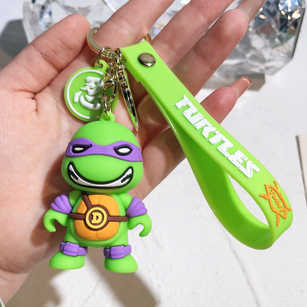 Hot Anime Ninja Turtles Keychain PVC Bag Pendant Keychain Doll Pendant - Picture 27 of 41