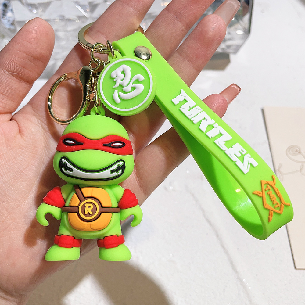 Hot Anime Ninja Turtles Keychain PVC Bag Pendant Keychain Doll Pendant - Picture 28 of 41