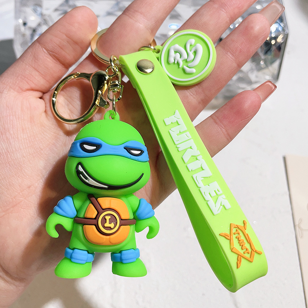 Hot Anime Ninja Turtles Keychain PVC Bag Pendant Keychain Doll Pendant - Picture 29 of 41