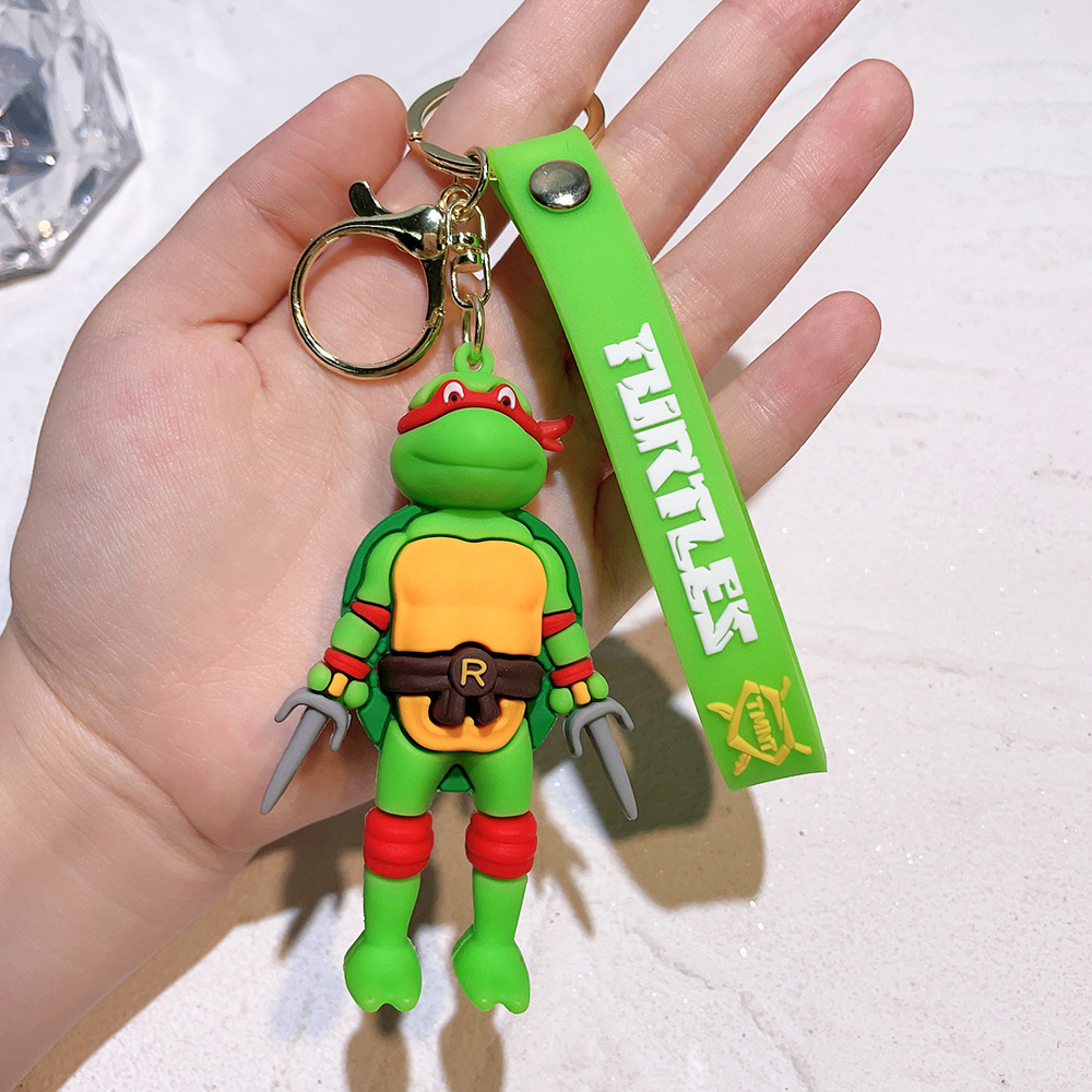 Hot Anime Ninja Turtles Keychain PVC Bag Pendant Keychain Doll Pendant - Picture 30 of 41