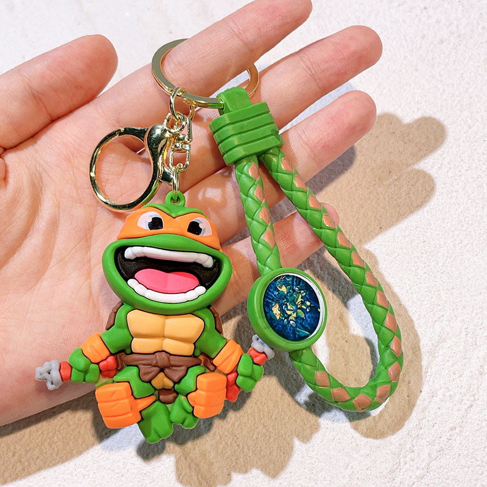 Hot Anime Ninja Turtles Keychain PVC Bag Pendant Keychain Doll Pendant - Picture 38 of 41