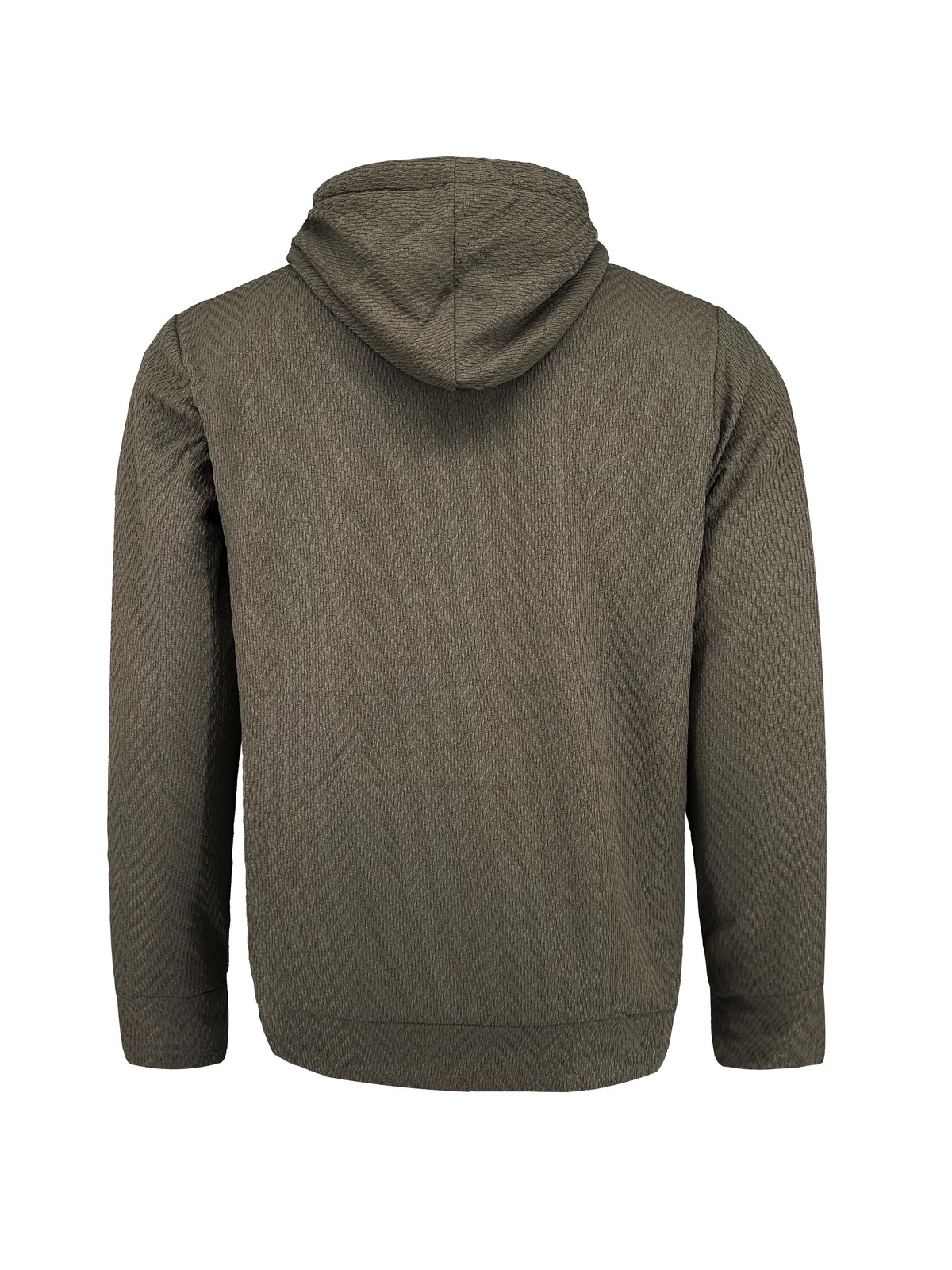 Jacquard Textured Hooded Jacket with Sherpa Lined Keep Warm - Picture 8 of 16